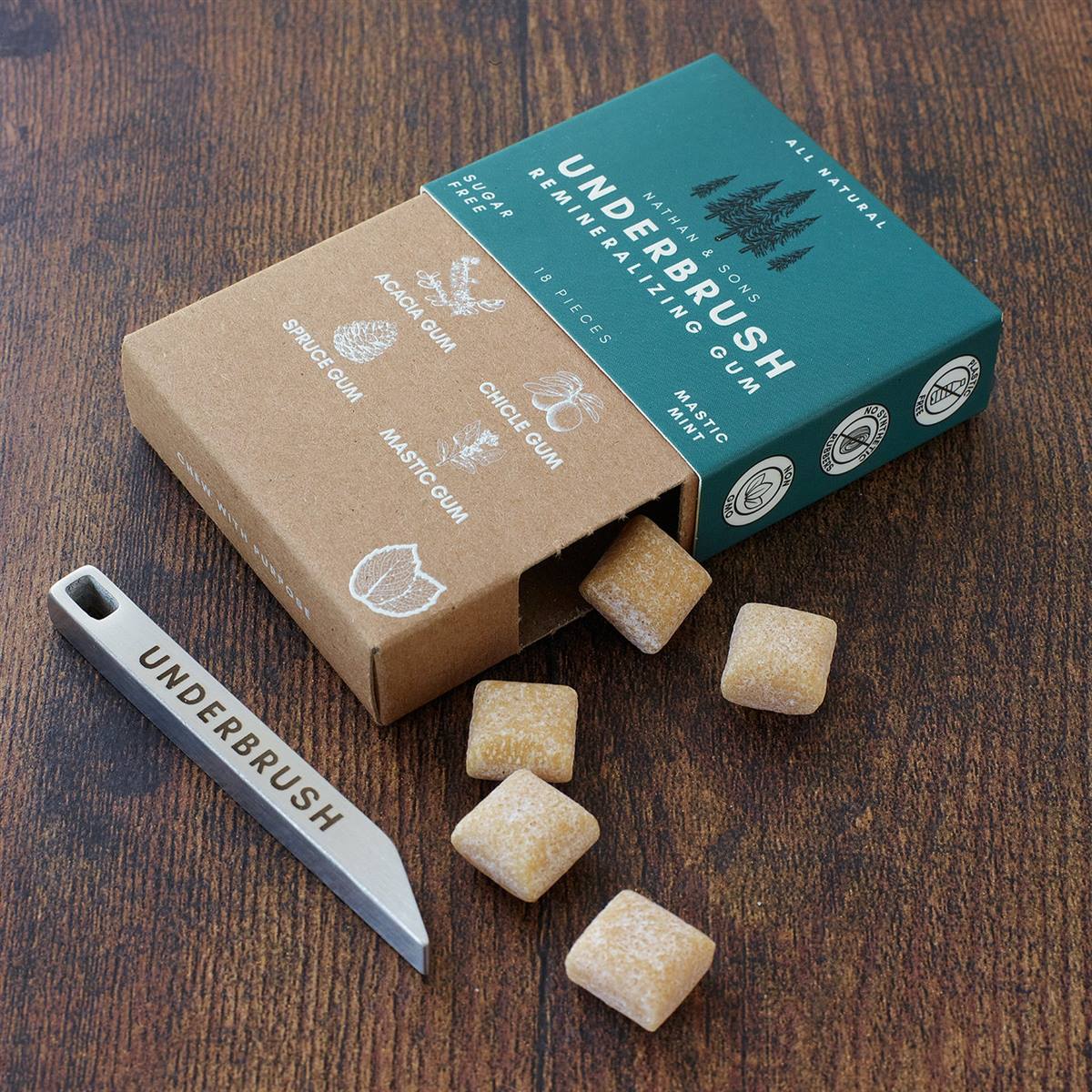 Open box of Underbrush gum
